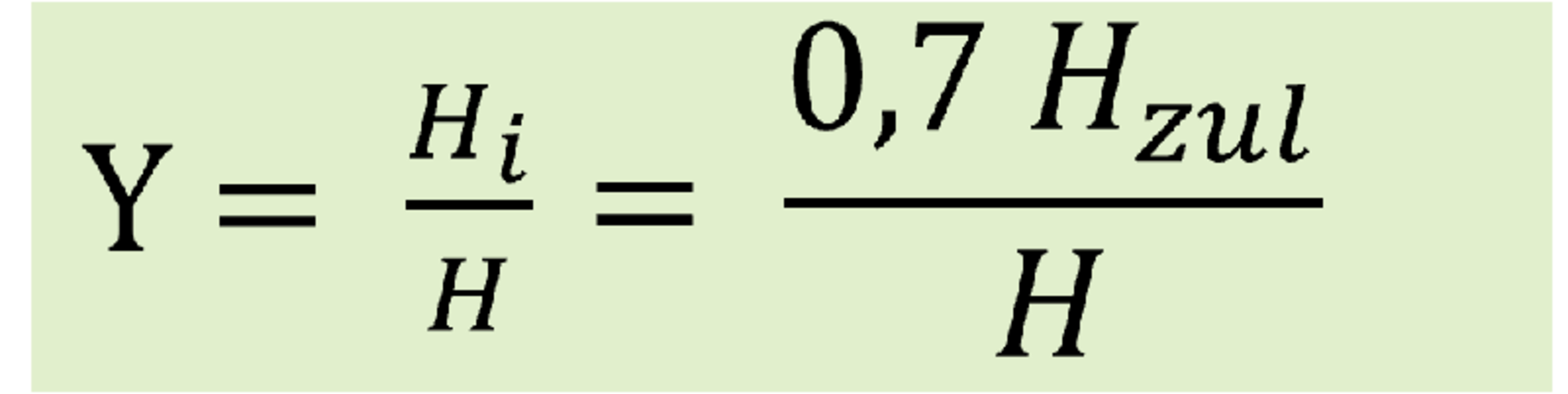Das Bild zeigt die Formel zur Berechnung der wirtschaftlichen Wertigkeit.